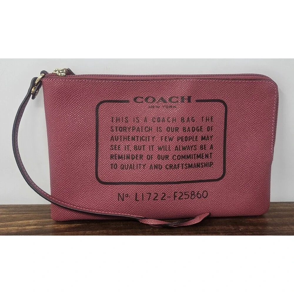 Coach Pouch Storypatch Insert Bag from Tote F25860 Pink Corner Zip Up NWOT